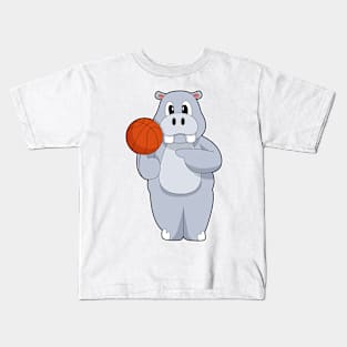 Hippo Basketball player Basketball Kids T-Shirt